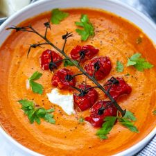 Roasted tomato soup with mascarpone