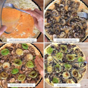 How to assemble and bake the mushroom tart