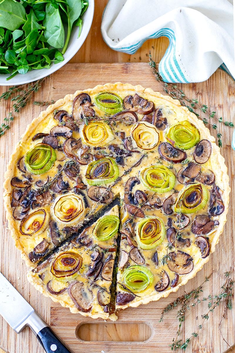 Savoury Tart With Leeks & Mushrooms (Gluten-Free, Grain-Free)