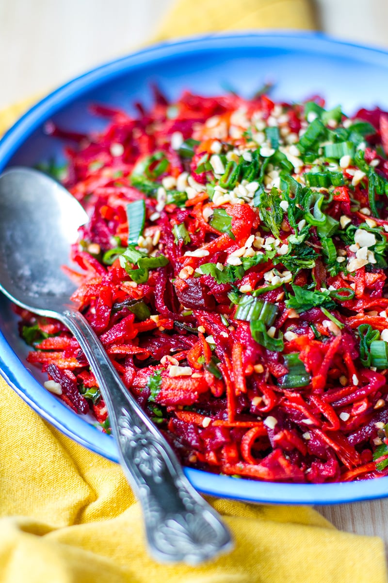 Morrocan Carrot Salad With Beets, Herbs & Toasted Nuts