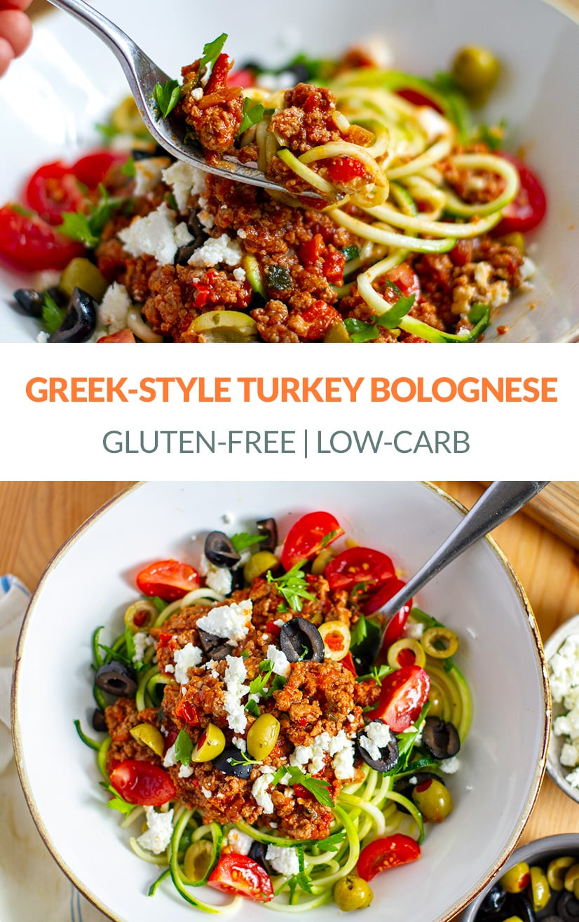 Turkey Bolognese Greek-Style (Low-Carb, Gluten-Free)