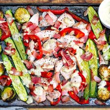 Caesar Chicken Sheet Pan Dinner