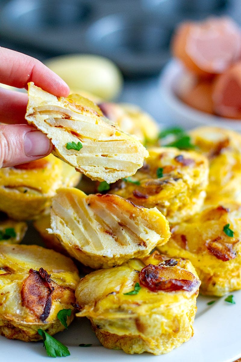 Mini Spanish Tortilla Muffins (Egg Potato & Onion Fritattas)