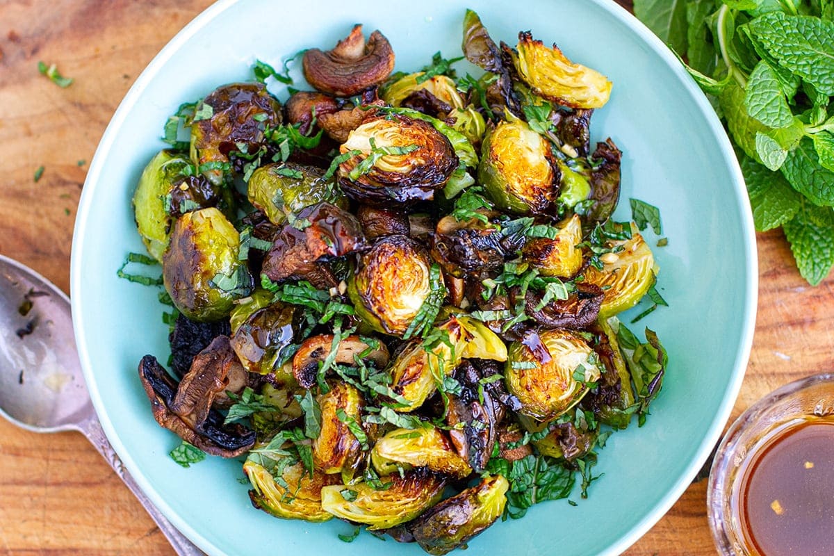 Honey Balsamic Roasted Brussels Sprouts