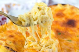 Spaghetti Squash Au Gratin Cheesy Bake