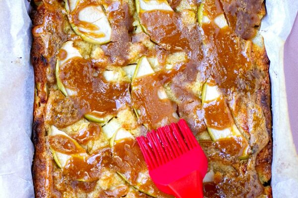 Paleo Apple Slice With Nut Butter Maple Drizzle (Gluten-Free, Low-Carb)