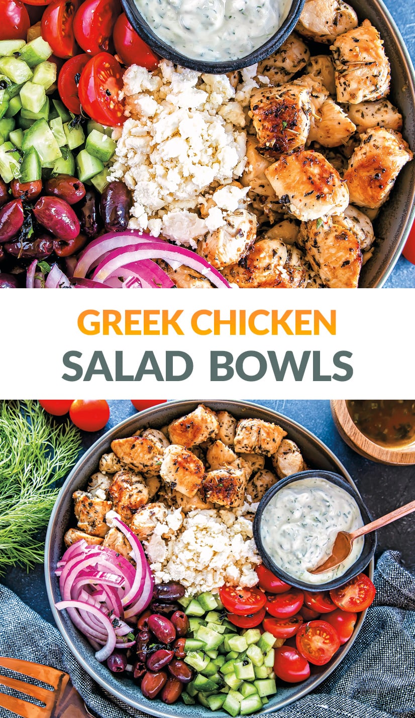 Greek Chicken Salad Bowls (Keto, Gluten-Free)