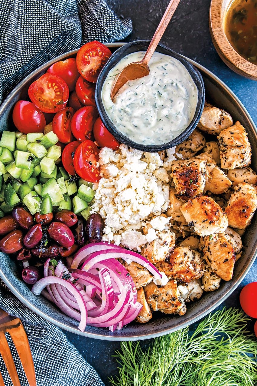 Low-Carb Greek Chicken Bowls