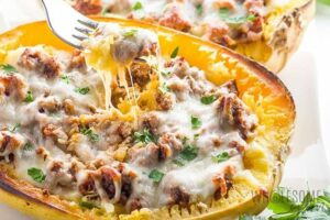 Spaghetti squash lasagna bake