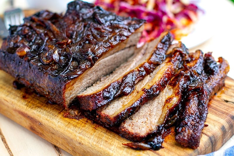 Braised brisket with roasted finish with balsamic reduction