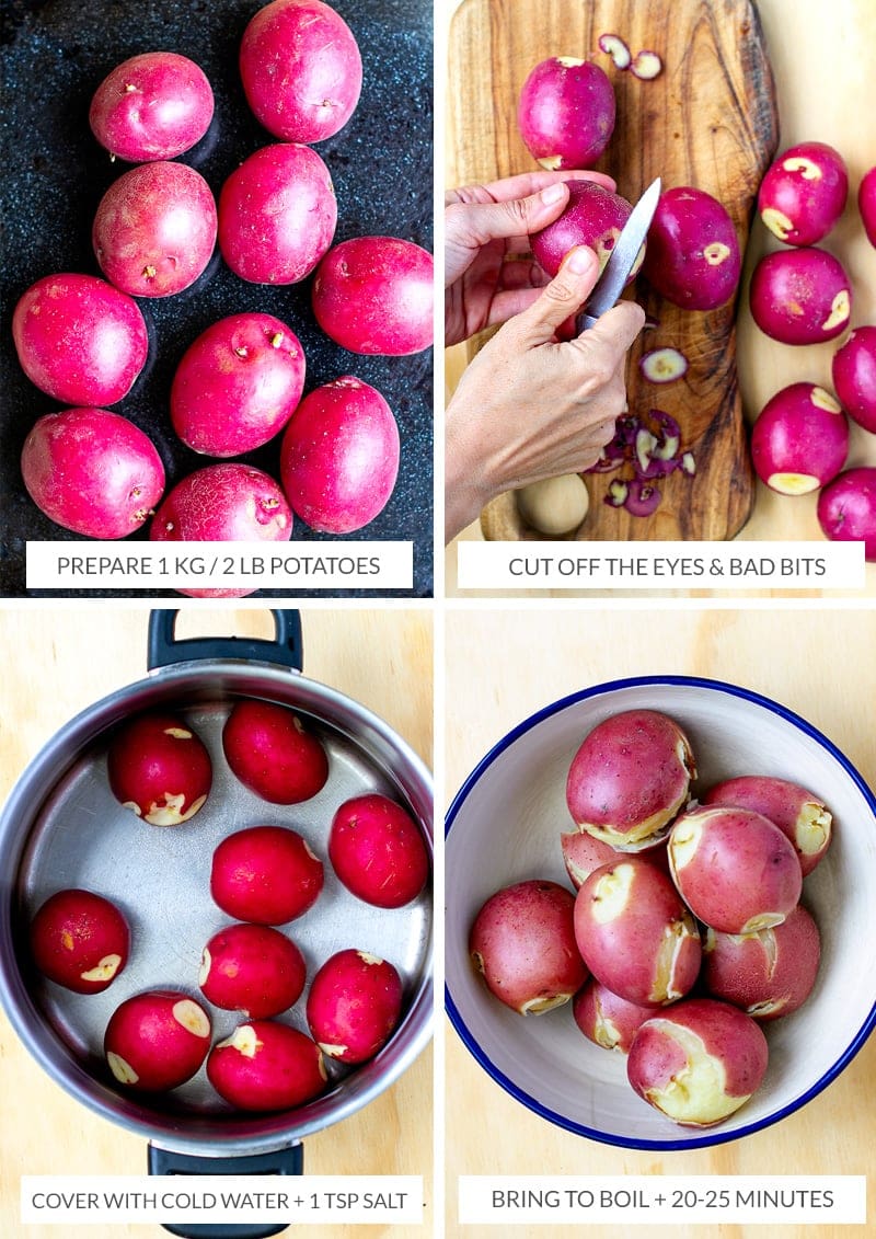 How to boil whole potatoes for roasting crispy