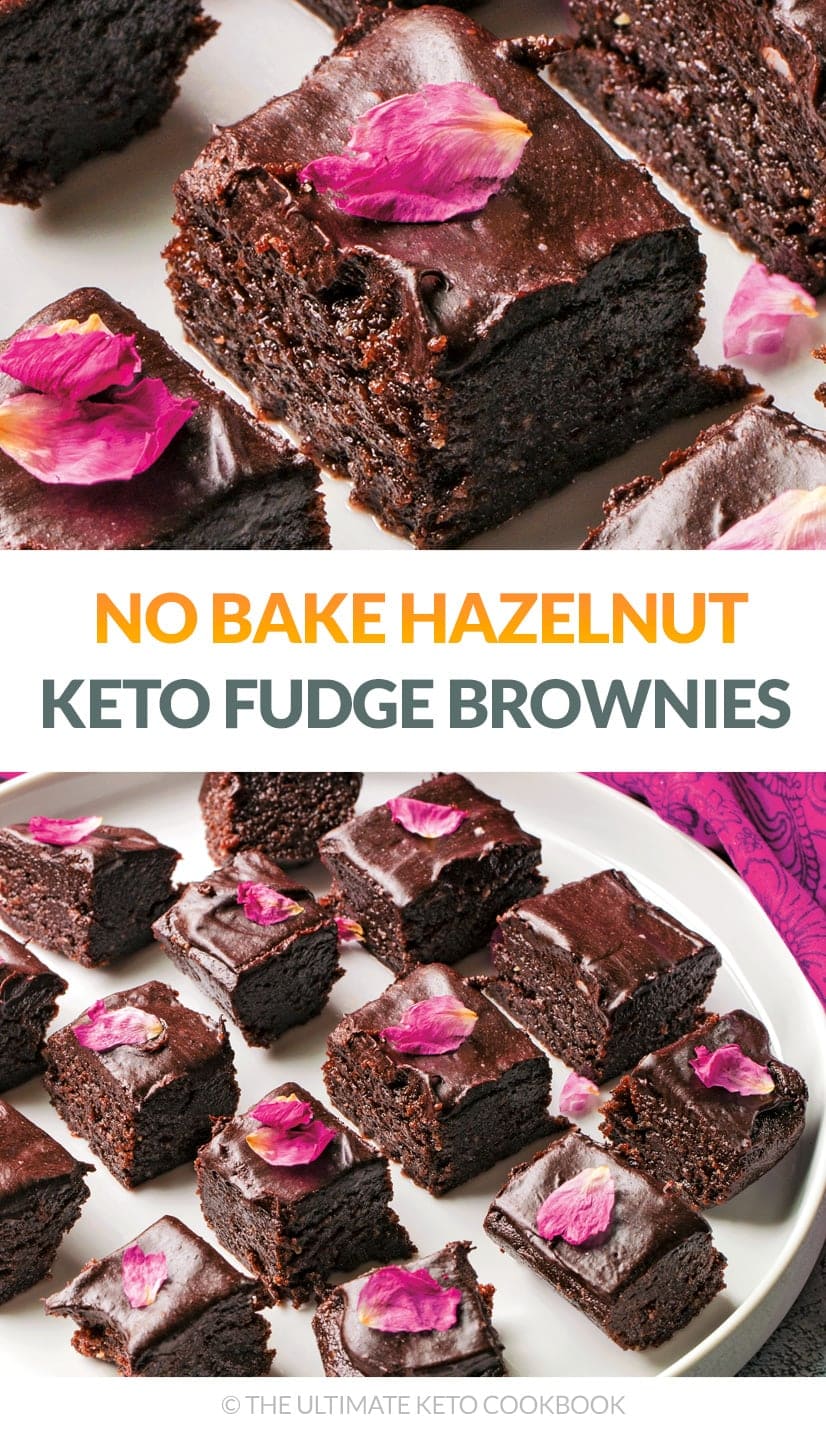 No-Bake Hazelnut Keto Fudge Brownies