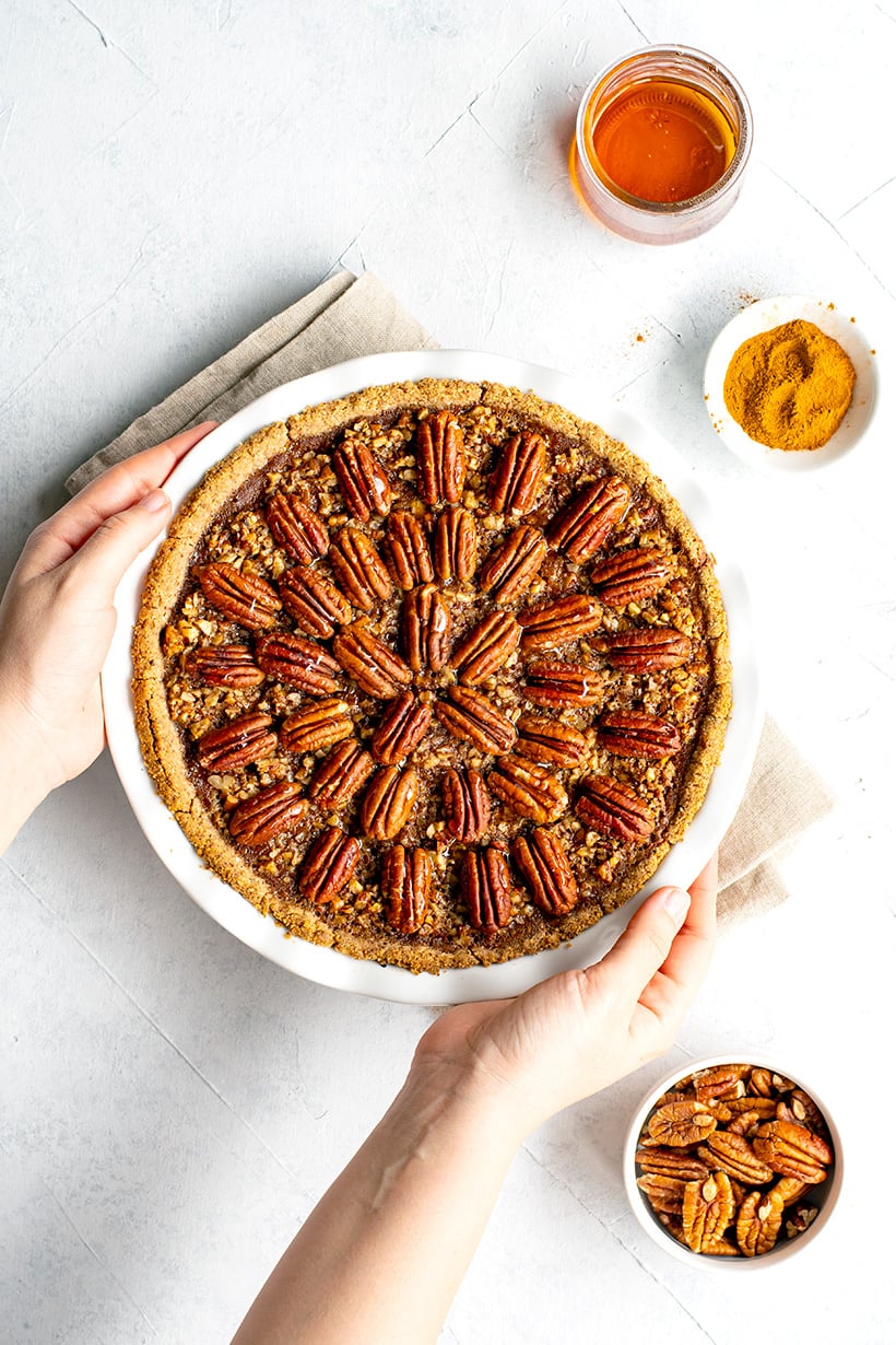 Pecan Pumpkin Pie (Gluten-Free, Paleo, Dairy-Free)