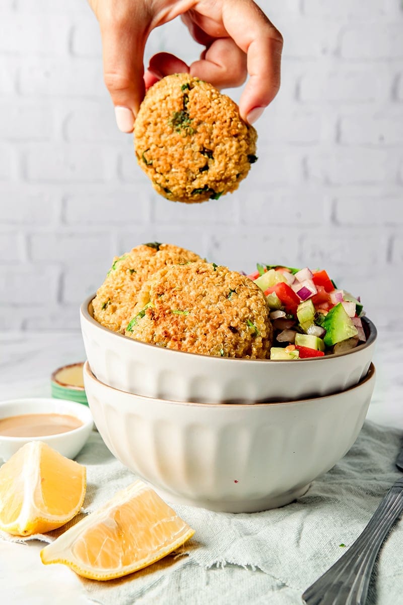 Gluten-Free Falafels With Quinoa & Israeli Salad