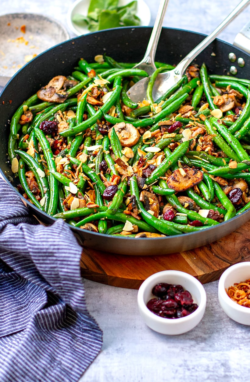 Green Beans With Almonds Bacon & Mushrooms Recipe