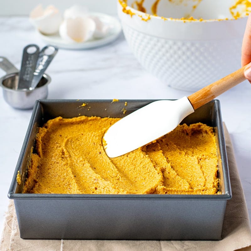 Baking sticky date pudding slice - batter texture