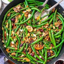 Sautéed Green Beans With Bacon Mushrooms & Garlic