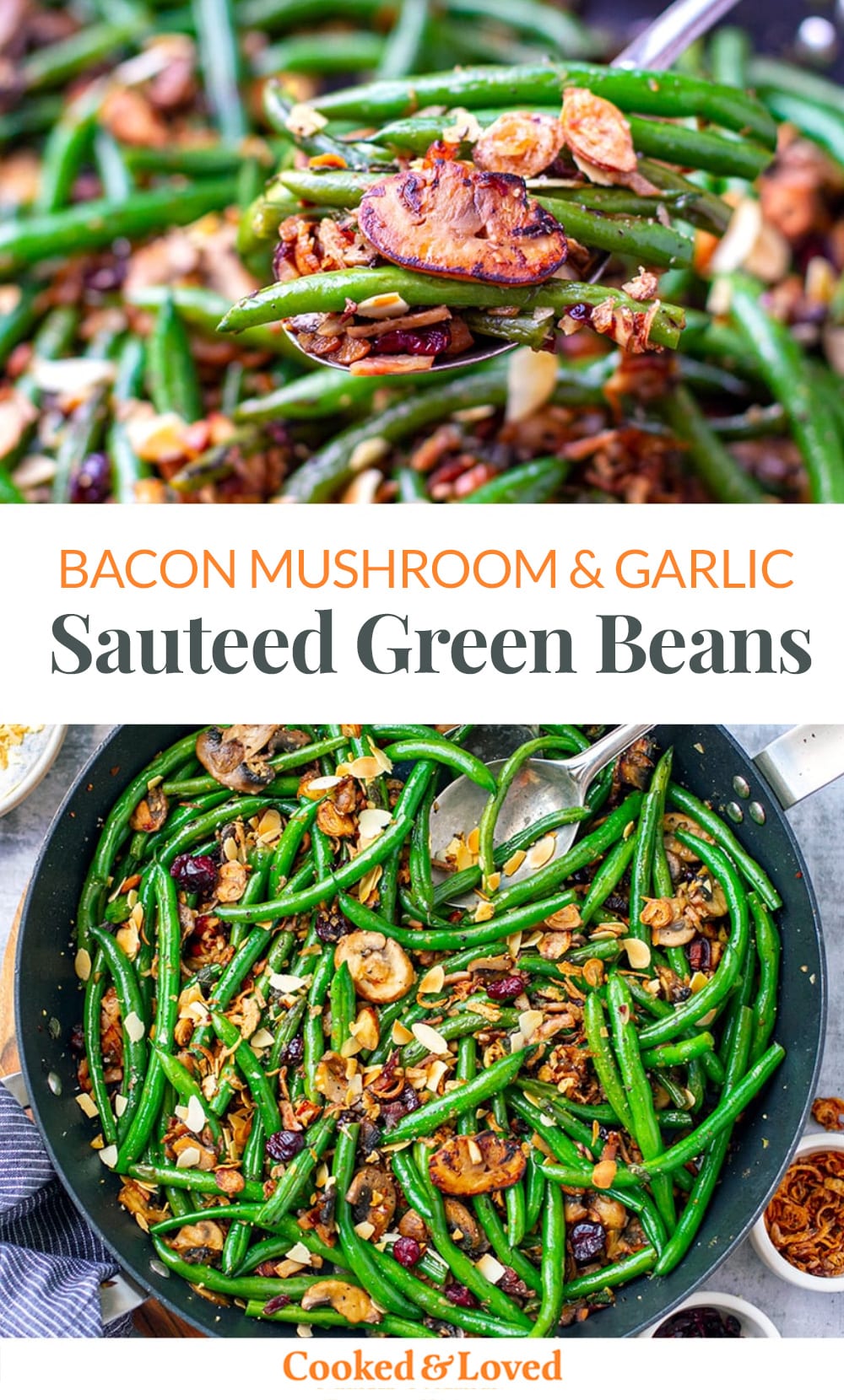 Sautéed Green Beans With Bacon Mushrooms & Garlic