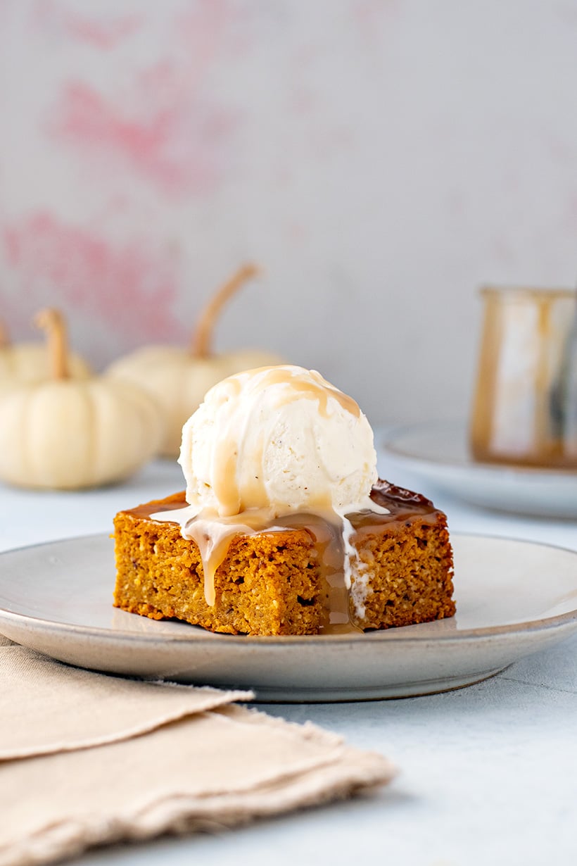 Sticky Date Pudding Recipe With Pumpkin - Slice Shaped