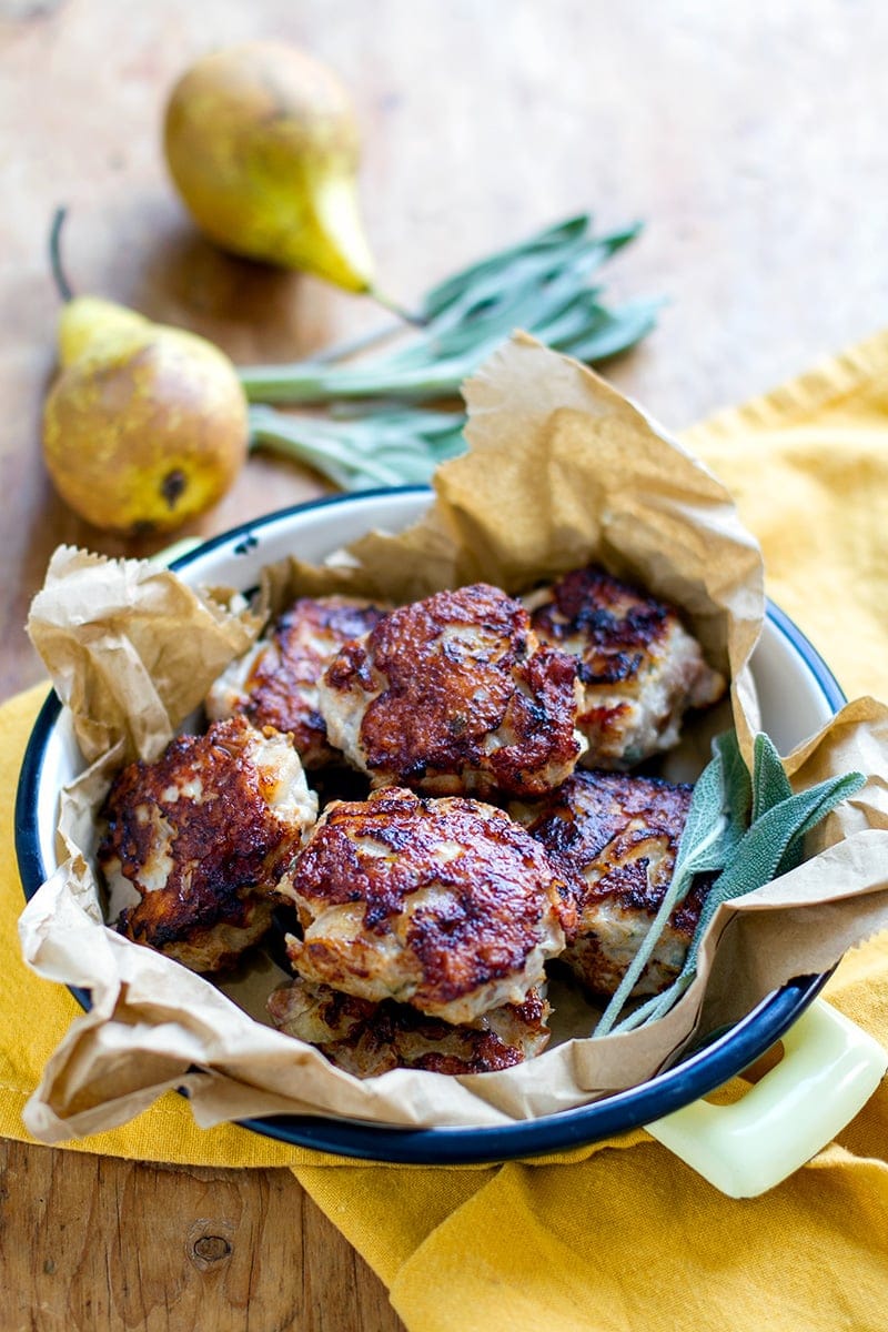 Chicken Breakfast Sausage Patties With Pear & Sage