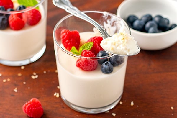 low carb coconut panna cotta