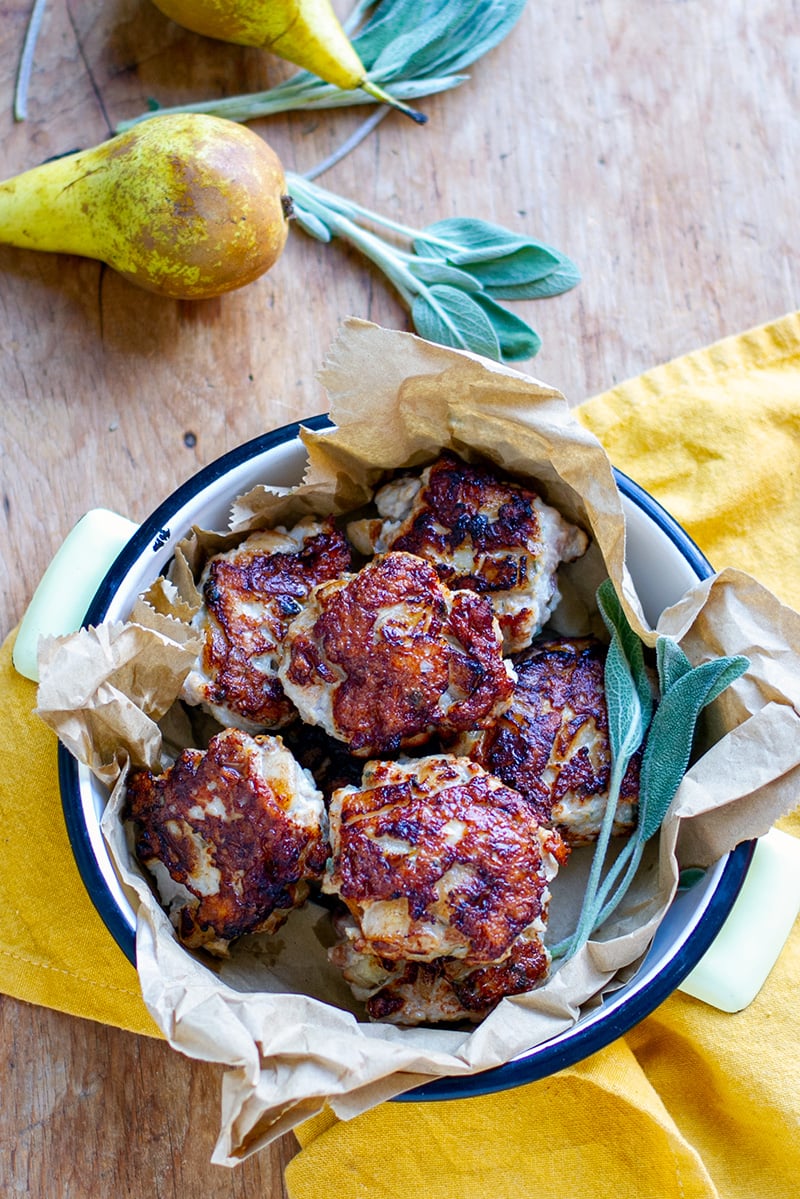 Chicken Sausage Patties With Pear & Sage