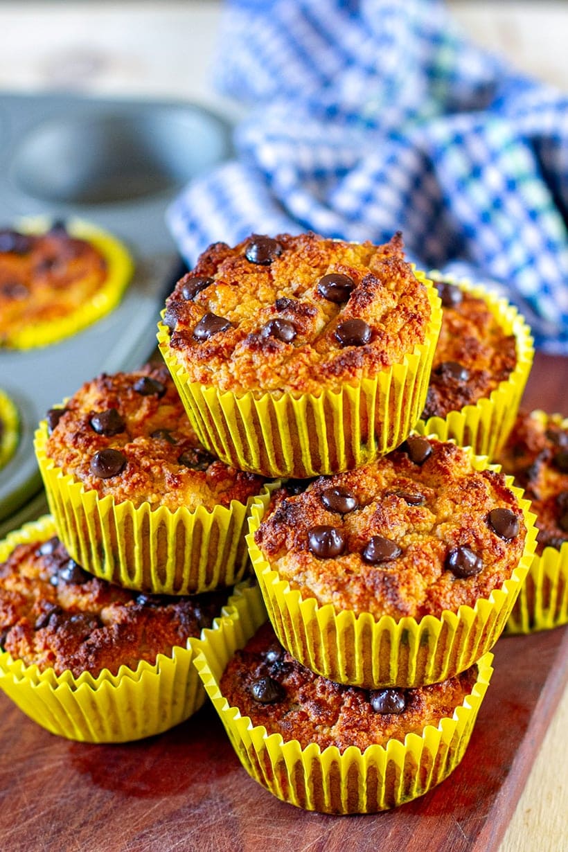 Healthy Banana Chocolate Chip Muffins (Paleo, Gluten-Free)