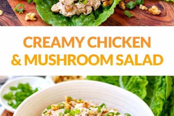 Creamy Chicken Mushroom Salad 'Sherlock' (Keto, Paleo, Whole30)