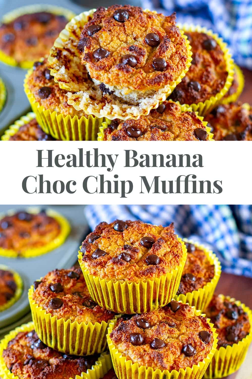 Healthy Banana Chocolate Chip Muffins