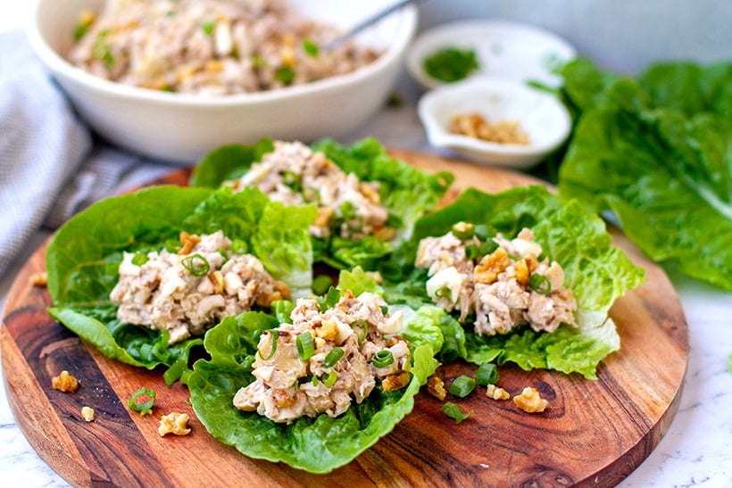 Keto chicken salad wraps