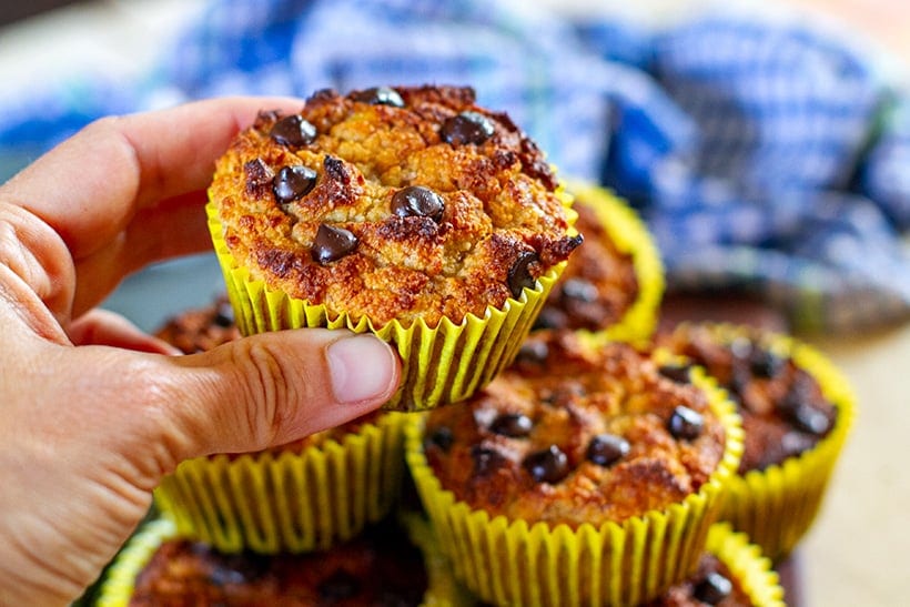 Paleo Chocolate Chip Banana Muffins