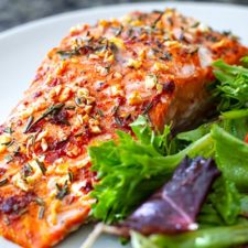 Baked Salmon Fillets Mediterranean Style