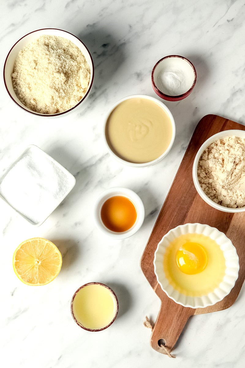 Ingredients for lemon shortbread cookies