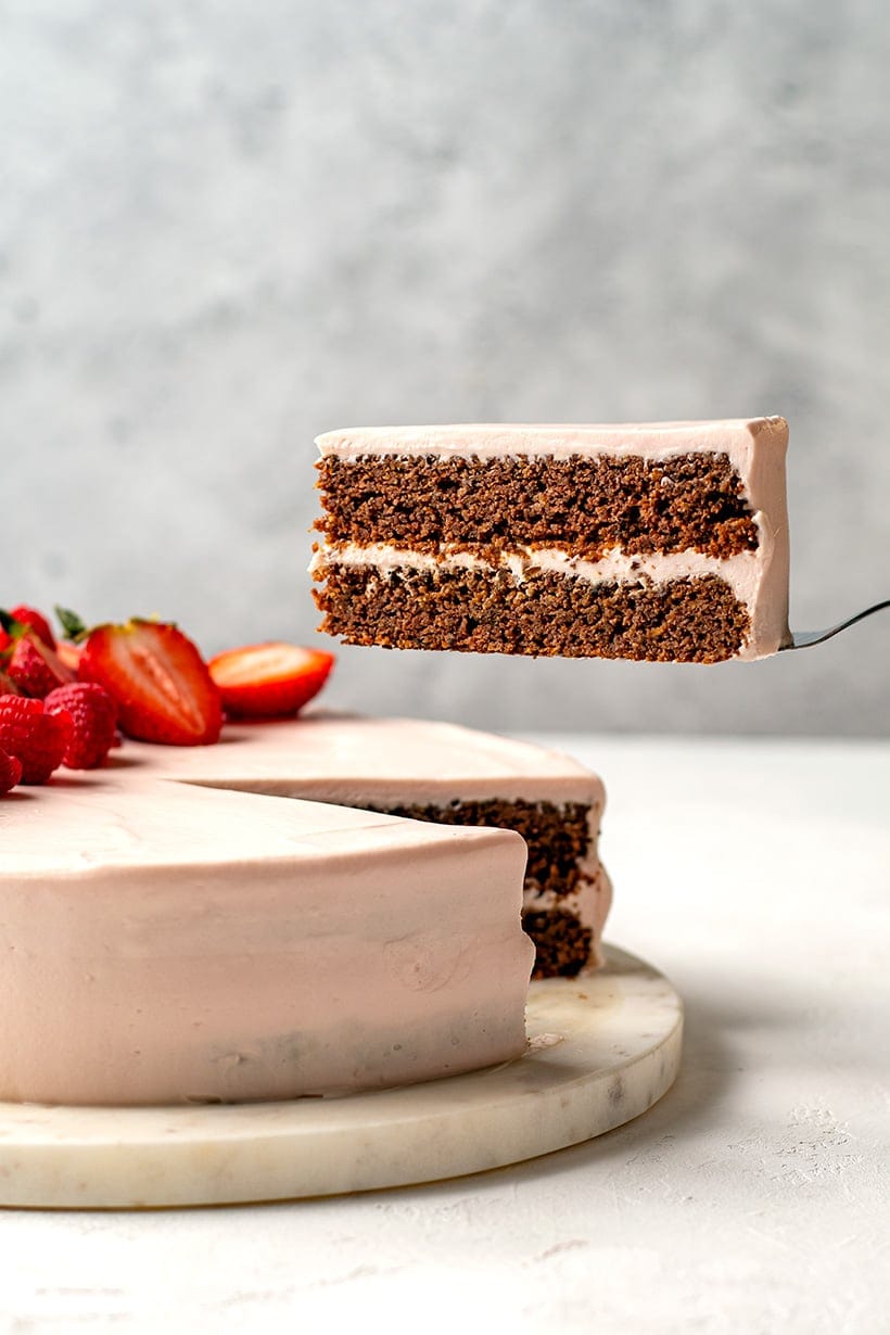 Chocolate Beet Cake With Pink Cream Cheese Frosting (Low-Carb, Gluten-Free)