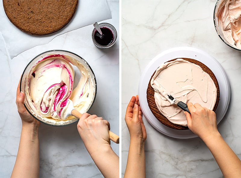 Low-Carb Pink Cream Cheese Frosting
