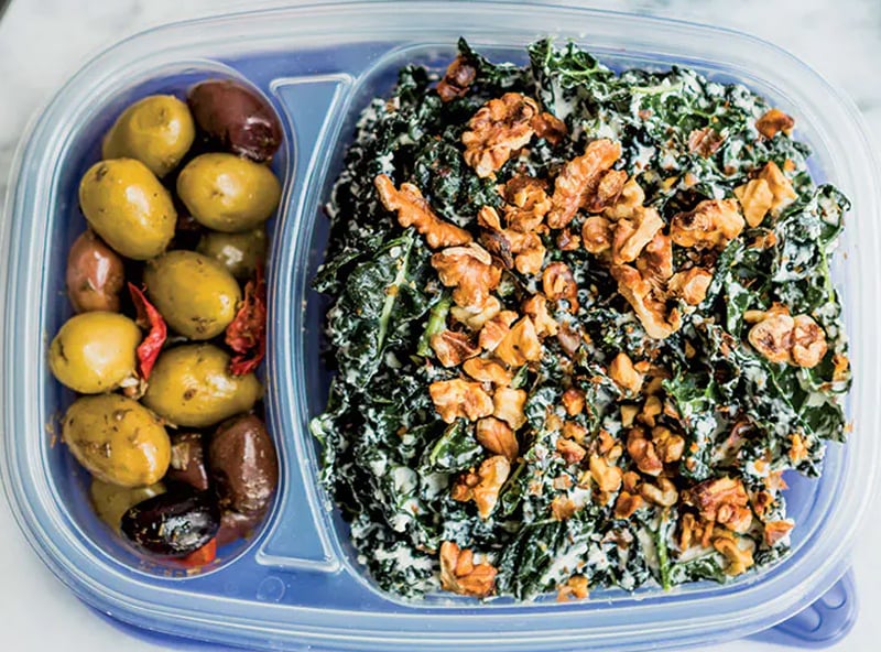 Low-Carb Kale Caesar With Walnuts