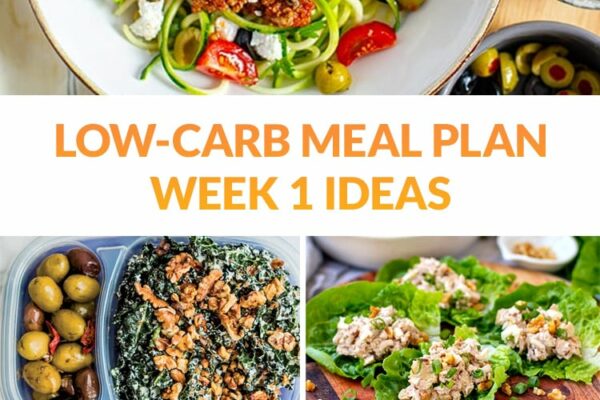 Low-Carb Meal Plan Ideas Week 1 (Breakfast, Lunch, Dinner & Snacks)
