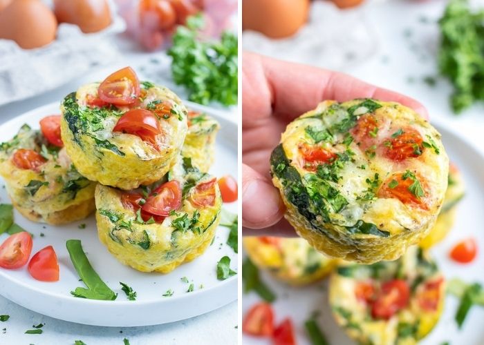 Spinach Egg Muffins With Tomatoes