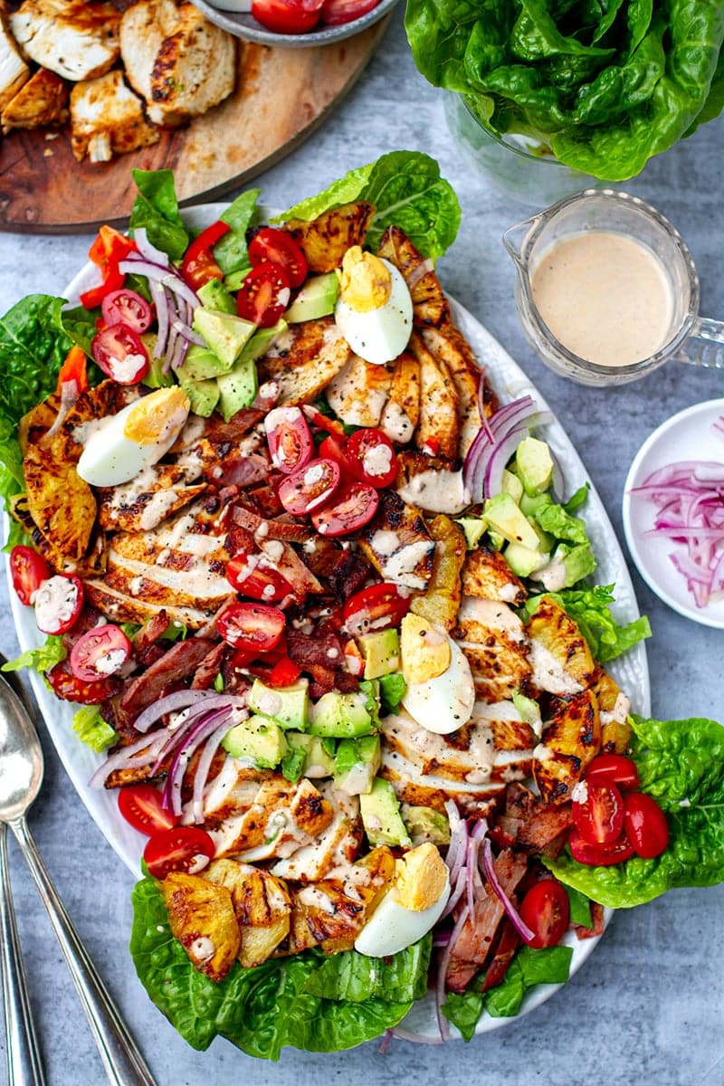 Chicken Cobb Salad With Chipotle Ranch & Grilled Pineapple