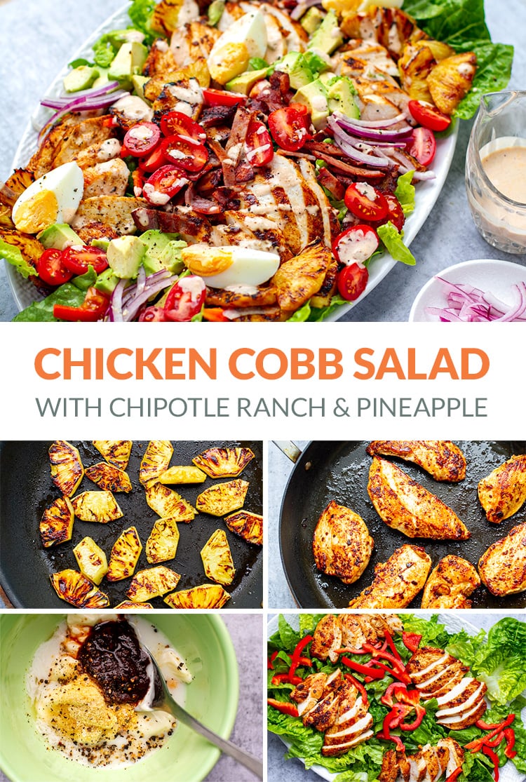 Grilled Chicken Cobb Salad With Pineapple & Chipotle Ranch