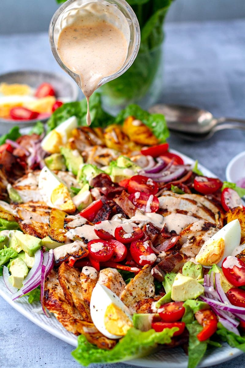 Grilled Chicken Cobb Salad With Pineapple & Chipotle Ranch