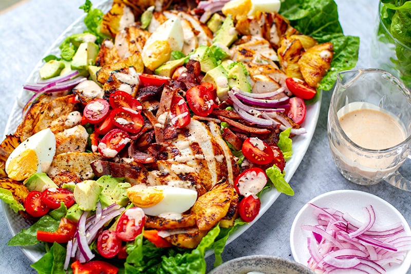 Whole30 and paleo Cobb salad with chicken
