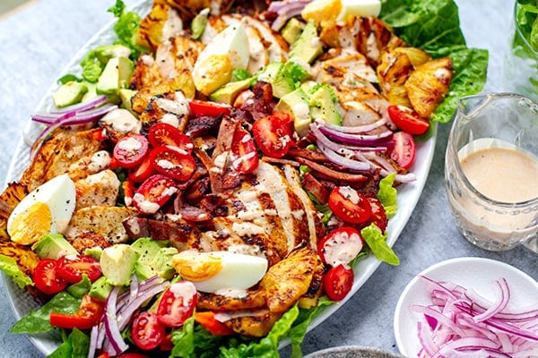 Chicken Cobb Salad With Chipotle Ranch & Grilled Pineapple