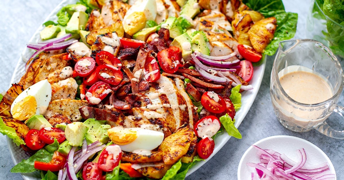 Grilled Chicken Cobb Salad With Chipotle Ranch Dressing
