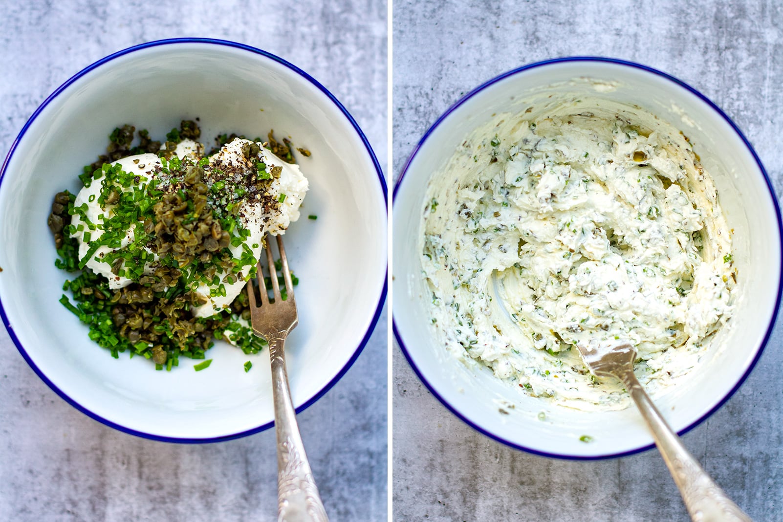 how to make whipped cream cheese with chives and capers