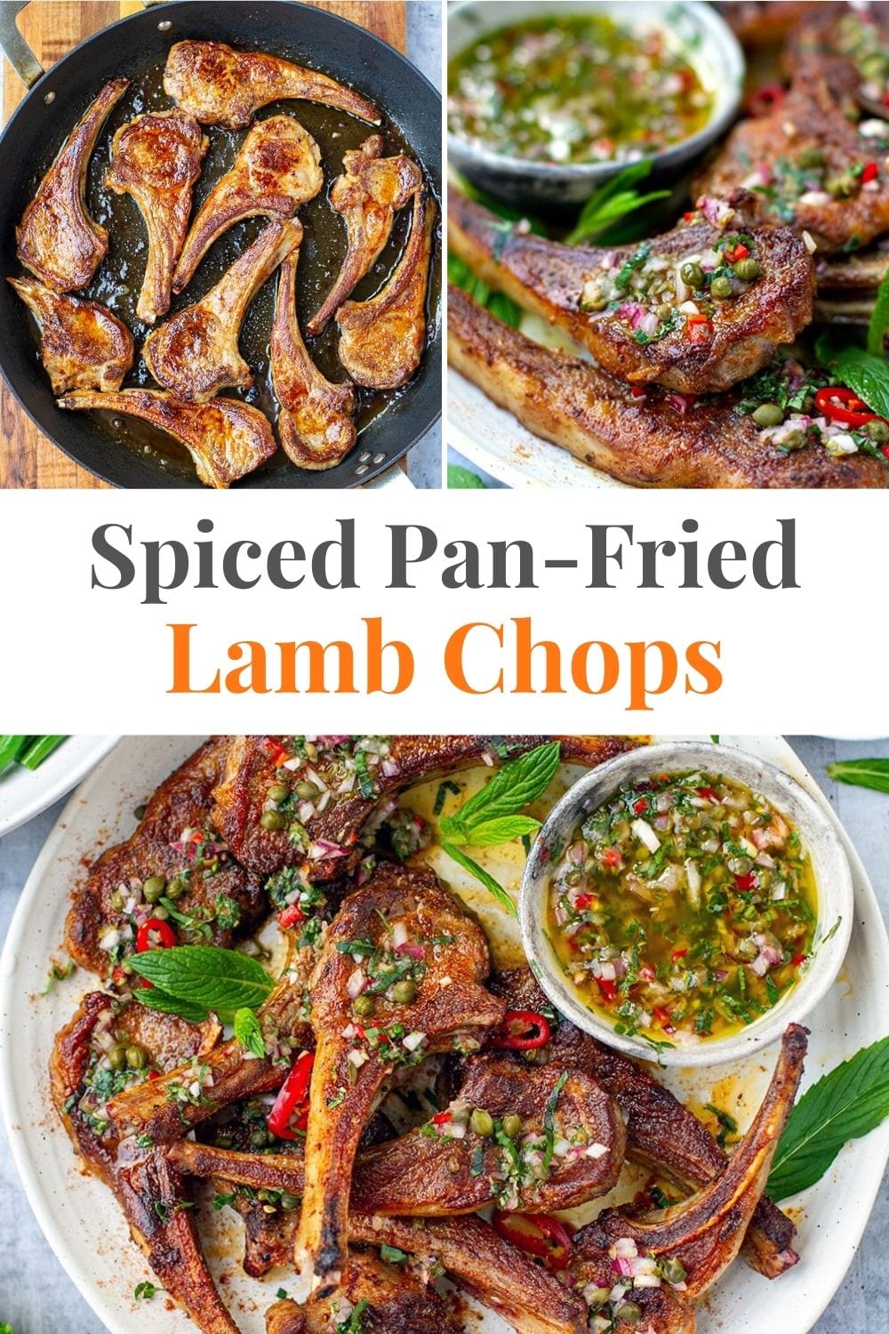 Lamb Chops Recipe (Spiced, Pan-Fried, With Mint Vinaigrette)