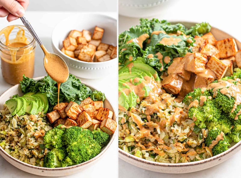 Low carb vegan dinner bowl