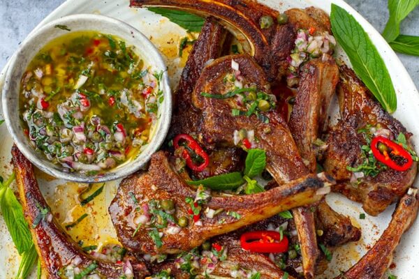 Pan-Fried Lamb Chops With Mint Vinaigrette