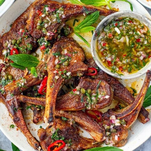 Pan-fried lamb chops recipe.