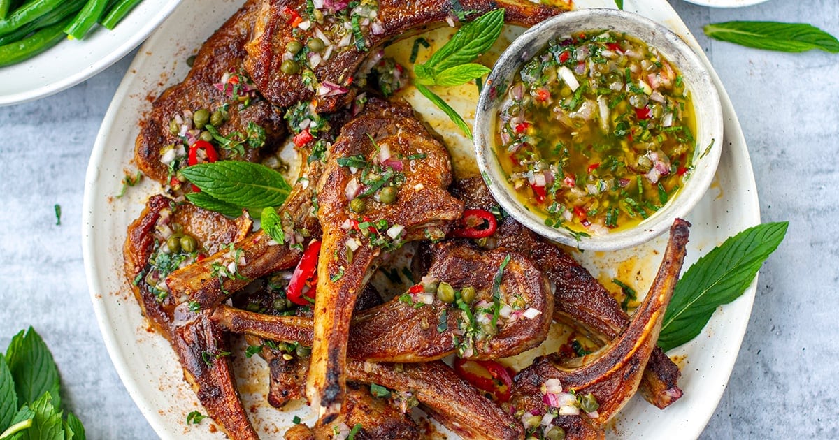 Lamb chop dry rub top